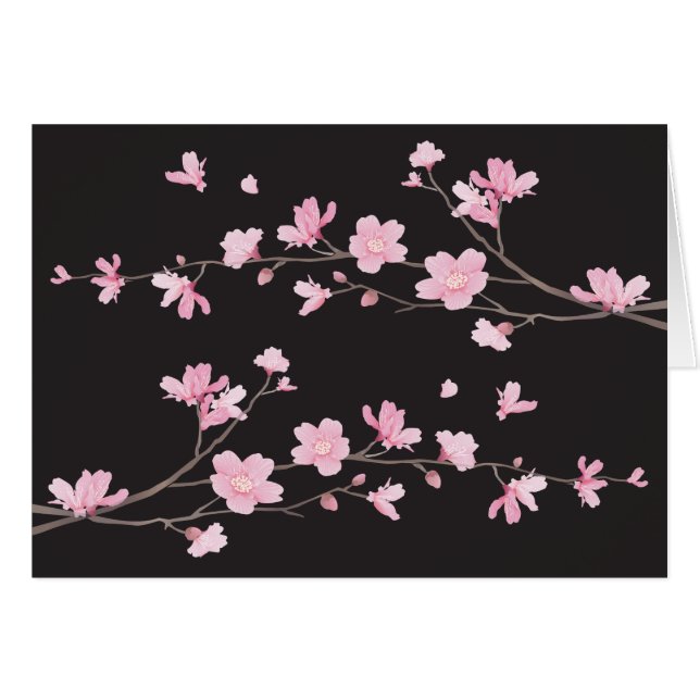 Cherry Blossom - zwart (Voorkant Horizontaal)