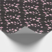 Cherry Blossom - zwart Cadeaupapier (Hoek)
