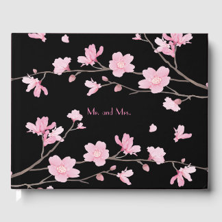 Cherry Blossom - zwart Gastenboek