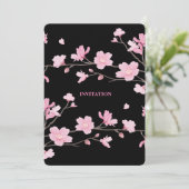 Cherry Blossom - zwart Kaart (Staand voorkant)