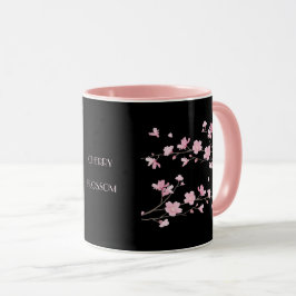 Cherry Blossom - zwart Mok