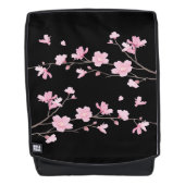 Cherry Blossom - zwart Rugtassen (Voorkant)