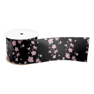 Cherry Blossom - zwart Satijnen Lint