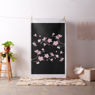 Cherry Blossom - zwart Stof