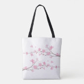 Cherry Blossom - zwart Tote Bag (Achterkant)