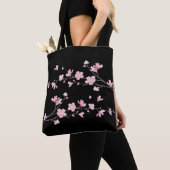 Cherry Blossom - zwart Tote Bag (Dichtbij)