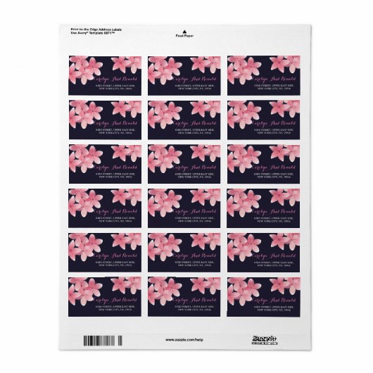 Cherry    BlossomAddress Label (Full Sheet)