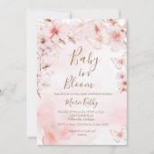 Cherry Blossoms Baby in Bloom Invitation Kaart (Voorkant)