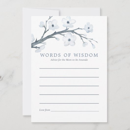 Cherry Blossoms Baby shower Advies voor Moeder Kaart (Voorkant)