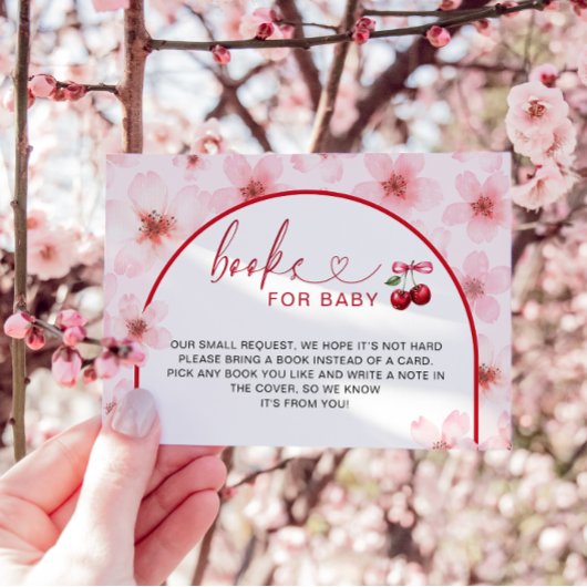 Cherry Blossoms Baby shower Boeken voor Baby Informatiekaartje