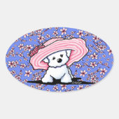 Cherry Blossoms Bichon Ovale Sticker (Voorkant)