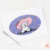 Cherry Blossoms Bichon Ovale Sticker (Envelop)