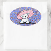 Cherry Blossoms Bichon Ovale Sticker (Tas)