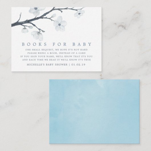 Cherry Blossoms Bloemen Baby shower Boek Aanvraag Informatiekaartje (Voorkant / Achterkant)