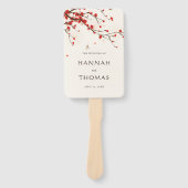 Cherry Blossoms Bloemen Bruiloft Programma Handwaaier (Voorkant)