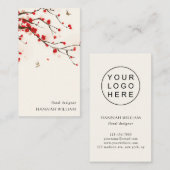 Cherry Blossoms Bloemen Visitekaartje met Logo (Voorkant / Achterkant)