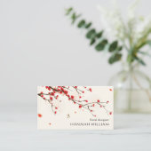 Cherry Blossoms Bloemen Visitekaartje met Logo (Staand voorkant)
