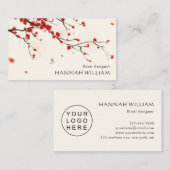 Cherry Blossoms Bloemen Visitekaartje met Logo (Voorkant / Achterkant)