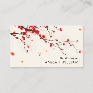 Cherry Blossoms Bloemen Visitekaartje met Logo