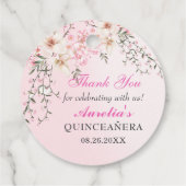 Cherry Blossoms Bloemen Zoet Zestien Verjaardag Bedankjes Labels (Achterkant)