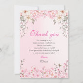 Cherry Blossoms Bloemen Zoet Zestien Verjaardag Bedankkaart (Voorkant)