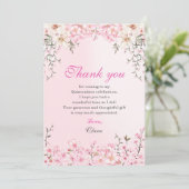 Cherry Blossoms Bloemen Zoet Zestien Verjaardag Bedankkaart (Staand voorkant)