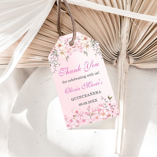 Cherry Blossoms Bloemen Zoet Zestien Verjaardag Cadeaulabel