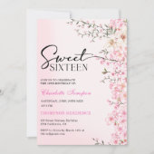 Cherry Blossoms Bloemen Zoet Zestien Verjaardag Kaart (Voorkant)
