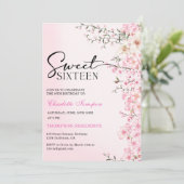 Cherry Blossoms Bloemen Zoet Zestien Verjaardag Kaart (Staand voorkant)