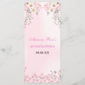 Cherry Blossoms Bloemen Zoet Zestien Verjaardag Menu (Achterkant)