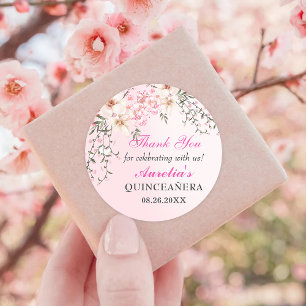Cherry Blossoms Bloemen Zoet Zestien Verjaardag Ronde Sticker