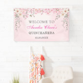 Cherry Blossoms Bloemen Zoet Zestien Verjaardag Spandoek (Insitu)