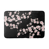 Cherry Blossoms BLUSH Roze Zwart Badmat (Voorkant)