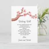 Cherry Blossoms Branch Babymoon Wishing Well Kaart (Staand voorkant)