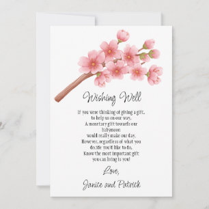 Cherry Blossoms Branch Babymoon Wishing Well Kaart