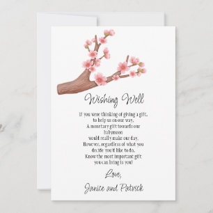 Cherry Blossoms Branch Babymoon Wishing Well Kaart