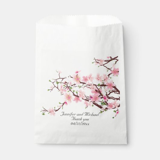 Cherry Blossoms Bruiloft Personaliseren Dank u Bedankzakje (Voorkant)