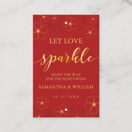 Cherry Blossoms Bruiloft Sparkler Label |Aangepast (Voorkant)