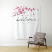 Cherry Blossoms Butterfly Pink Vrijgezellenfeest Wandkleed (In situ)