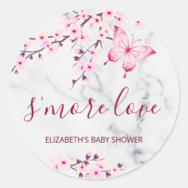 Cherry Blossoms Butterfly's meer Liefde Ronde Sticker