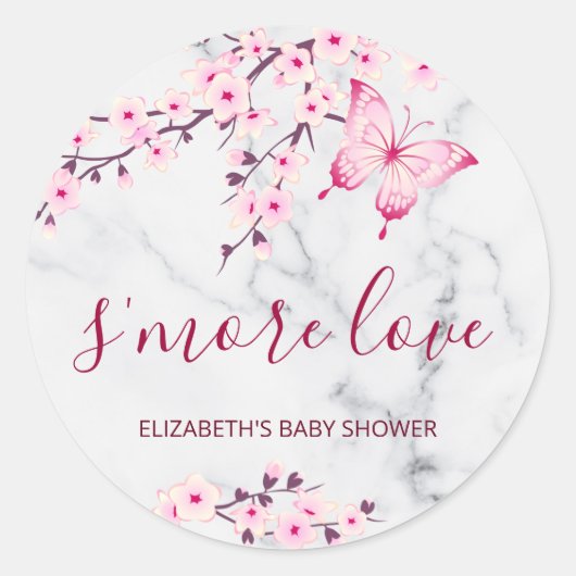 Cherry Blossoms Butterfly's meer Liefde Ronde Sticker (Voorkant)