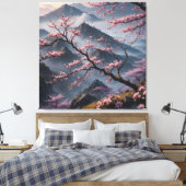 cherry blossoms canvas afdruk (Insitu (Slaapkamer))