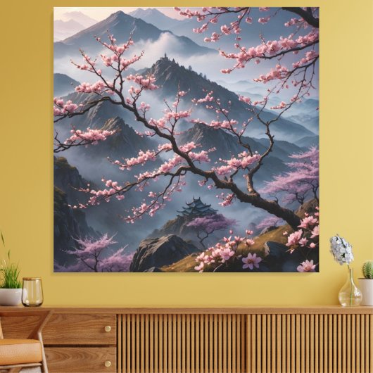 cherry blossoms canvas afdruk (Insitu (Woonkamer))