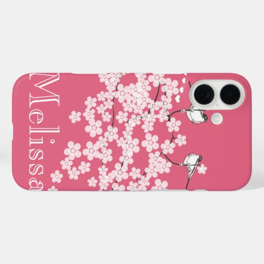 Cherry Blossoms Chickadee Case-Mate iPhone Case (Achterkant (horizontaal))