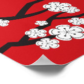 Cherry Blossoms Dubbele Xi Aziatische Bruiloft Zet Poster (Hoek)
