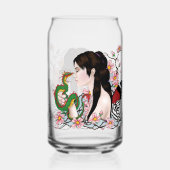 Cherry Blossoms Fairy Dragon Vriendschap Blikvorm Glas (Achterkant)