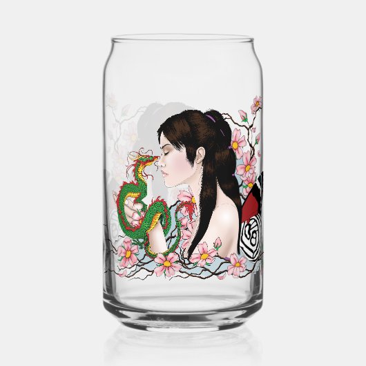 Cherry Blossoms Fairy Dragon Vriendschap Blikvorm Glas (Achterkant)