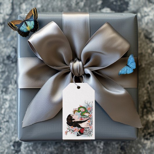 Cherry Blossoms Fairy Dragon Vriendschap Cadeaulabel