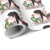 Cherry Blossoms Fairy Dragon Vriendschap Cadeaupapier (Rol Hoek)