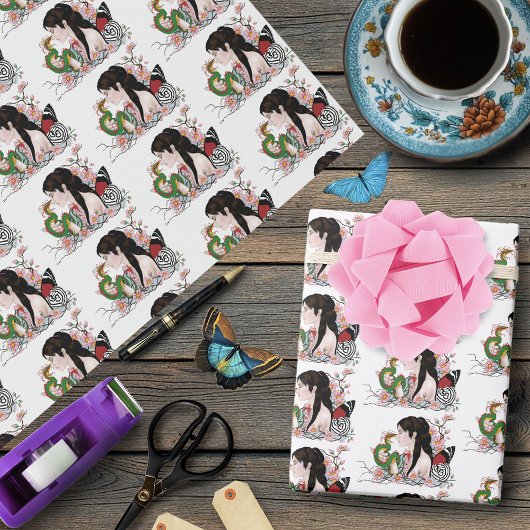 Cherry Blossoms Fairy Dragon Vriendschap Cadeaupapier